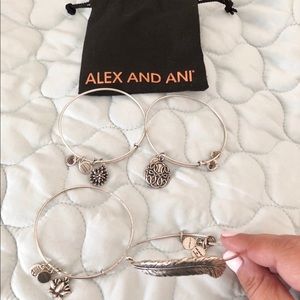 Set of 4 Alex and Ani Bracelets